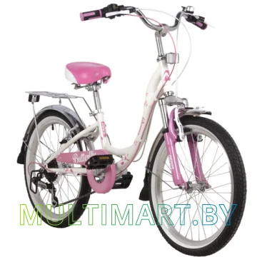 Детский велосипед Novatrack Butterfly 6.V 20SH6V.BUTTERFLY.PN22 (белый/розовый, 2022) картинка 2